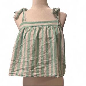Stoney Clover Lane Mint Green Stripe Tie Strap Tank Top Size S